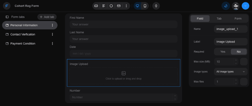 Sealed Form dashboard